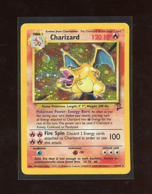 SWIRL 2000 Pokemon Game Base Set 2 II Charizard 4/130 Holo Foil Unlimited WOTC - Image 1 of 3