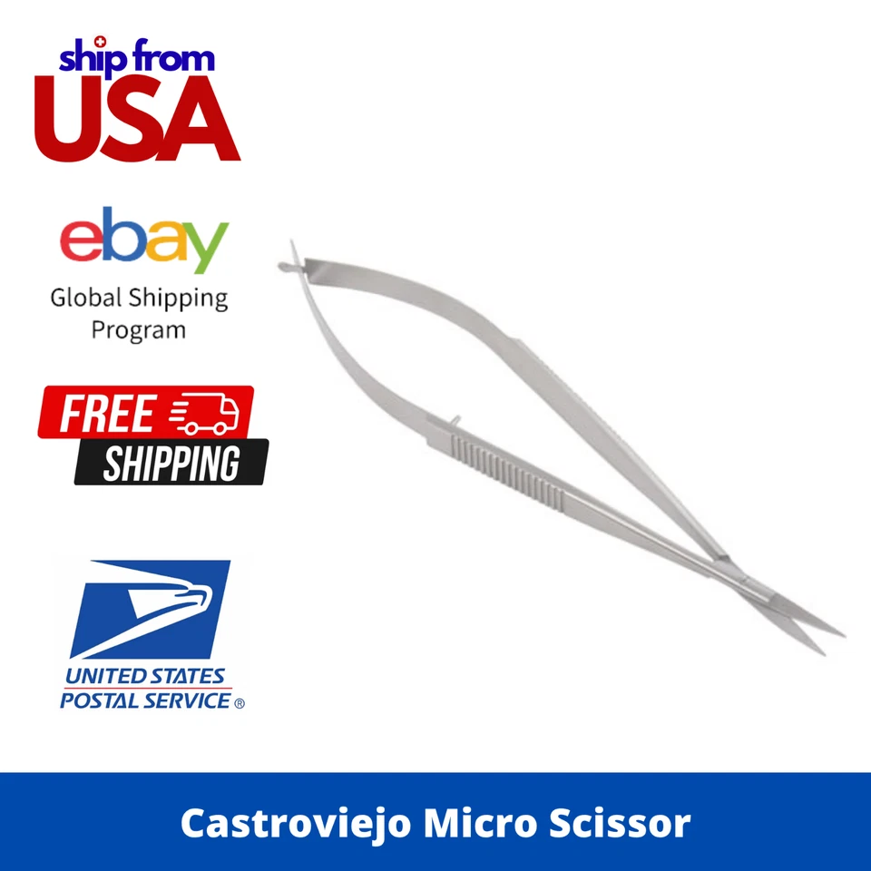 Micro Tijeras Rectas Castroviejo Alemanas "6" | Oftálmica Dental Quirúrgica | EE. UU. Foto 1 de 1