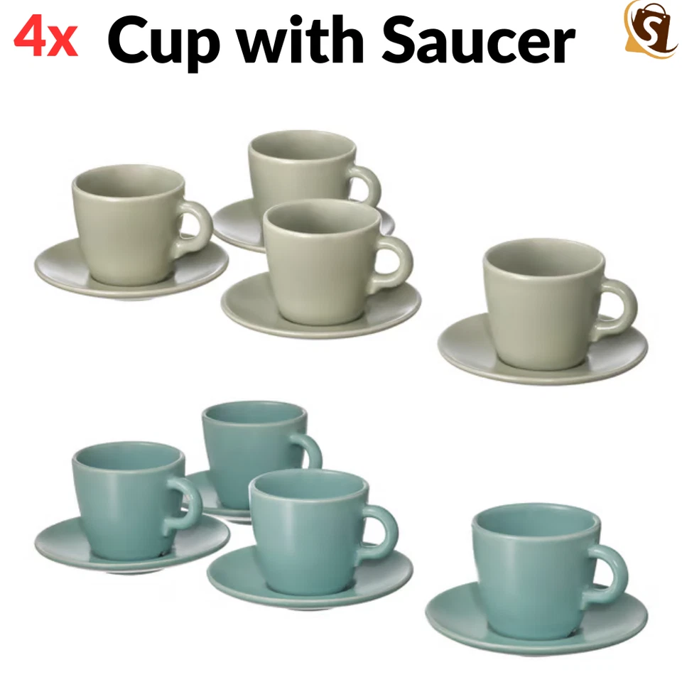 IKEA FARGKLAR Cup with Saucer Coffee Espresso Mug Ceramic Tea Cup Tableware - Image 1 of 1
