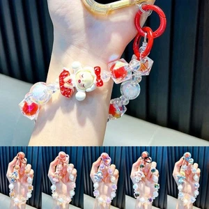 Beaded Bag Pendant Keychain Cute Cartoon Girl Phone Lanyard Phone Charm Rope - Photo 1 sur 18