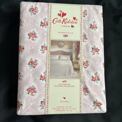 Juego completo de sábanas Cath Kidston corazones de encaje rosa 100 % algodón corazones de encaje floral Foto 1 de 2