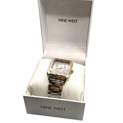 Nine West Women's Watch Silver Tone Dial & Bracelet Rose Gold Tone Case Roman - Image 1 of 4
