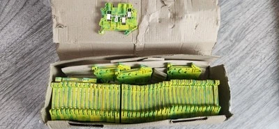 NEW-45 pcs Eaton XBUT4D12PE DIN Rail Mount 3 Wire Terminal Block 26-8 AWG, Screw - Image 1 of 3