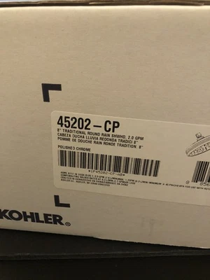 KOHLER 45202-CP TRADITIONAL 8” RAIN 2GPM SHOWER HEAD POLISHED CHROME  - Image 1 of 4