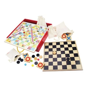 Bigjigs Toys Wooden Board Games Compendium Tiddly Winks, Snakes & Ladders - Picture 1 of 7