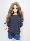 1/6 1/4 1/3 Bjd Outfit Doll Casual Clothes Black Cotton T-Shirt Top Match-All