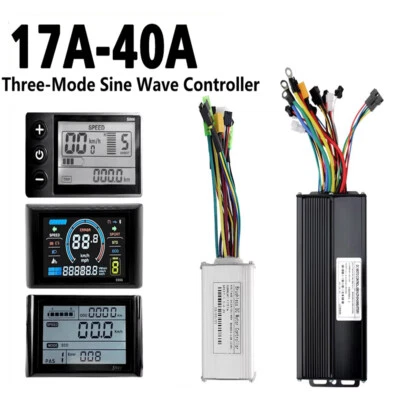 24V-48V 250W-2000W 17A-40A E-bike Three-Mode Sine Wave Controller + Display Kit - Image 1 of 4