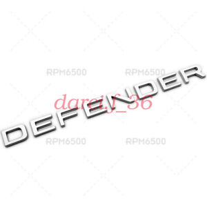 Land Rover Defender Rear Door Liftgate Nameplate Logo Emblem Letter Badge Silver