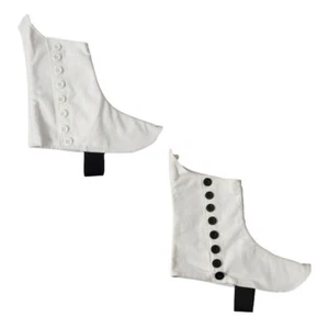 Highland Pipers Drummer Kilt Spats White & Black Buttons/Scottish Kilt Spats - Picture 1 of 3