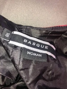 Basque Dress Size 14 Black Beige Blue Stretch Knee-Length Women's Short Sleeve - Picture 1 of 10