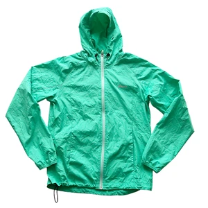 Asics Womens Full Zip Hooded Running Rain Jacket Windbreaker Teal Mint Green, Sm - Picture 1 of 13