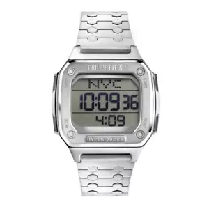 Philipp Plein Orologio Unisex Digitale Quarzo Iper Shock Argento PWHAA0521 Inox - Foto 1 di 4