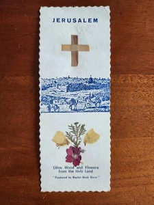 Jerusalem Bethlehem Vintage Bookmark Made with real flowers from Israel - Picture 1 of 1