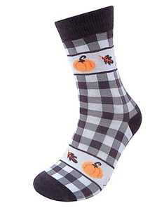 New LADIES HALLOWEEN PUMPKINS & LEAVES Crew Socks Parquet Brand GREAT FOR FALL - Picture 1 of 4