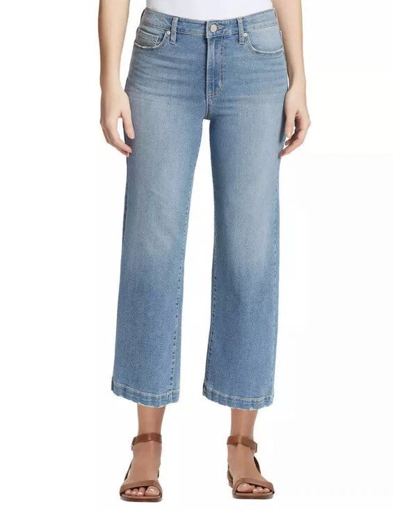 William Rast Women’s Wide Leg Crop Jeans Light Blue Bottoms Size 2/26 NWT  — 第 1/4 张图片