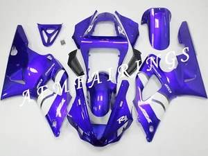 White Blue ABS Injection Mold Bodywork Fairing Kit Panels for YZF R1 2000-2001 - Picture 1 of 7