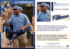Jeff Bodenhamer Signed 2011 Grandstand Myrtle Beach Pelicans #NNO Card Auto AU