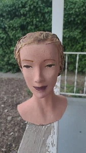 Thornwood Signed Vintage Woman Mannequin Head Bust Flapper Hair Style 1920-1940 - Picture 1 of 11