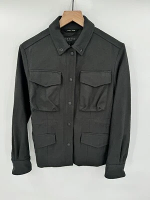 Rag & Bone Women’s Utility Field Jacket 100% Silk Black Size 4 - Image 1 of 4