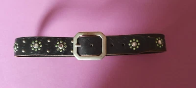 Gürtel Leder schwarz - DOA mit Nieten und Steinen " Neuwertig " - Bild 1 von 4