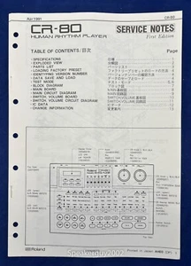 Original Roland Rhythm Player Service Manual / CR-80 - Picture 1 of 1