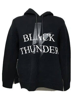 Neil Barrett Oversized Hoodie with Black Thunder Print Black Sweatshirt Size S - Image 1 of 4