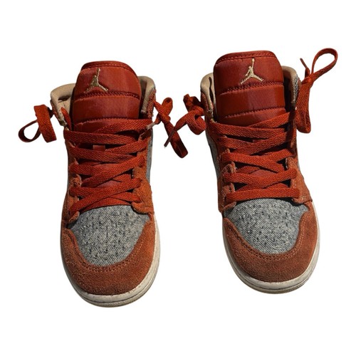 Nike Air Jordan 1 Retro Youth Taglia 1.5Y Sneaker Mid Denim Rosso Bambini