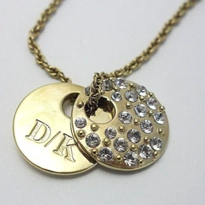 starker DYRBERG / KERN Dänemark Strass - DOPPEL - Anhänger + 80cm Kordelkette - Bild 1 von 6
