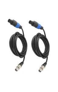 2pcs Twist Lock Speakon Male Plug to XLR Jack Female Cable Loudspeaker Lead 10FT - Picture 1 of 10
