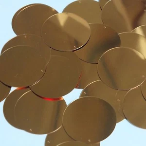 Round Sequin 40mm Deep Gold Metallic Loose Couture Paillettes - Picture 1 of 2