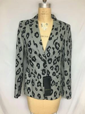 Escada Bobae 2 Button Fitted Animal Print Blazer 38/U.S Medium Black NWT $1650 - Image 1 of 4