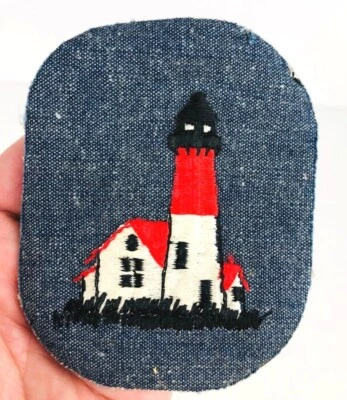 Vintage Lighthouse Sew On Patch Embroidery Ocean Cape Code Style Beach  *Dc33 - Image 1 of 4