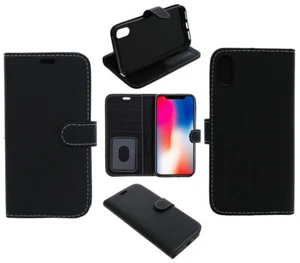 Per Alcatel 1s 2019 Custodia Cover Telefono Portafoglio Slot Similpelle Gel Nero - Foto 1 di 1