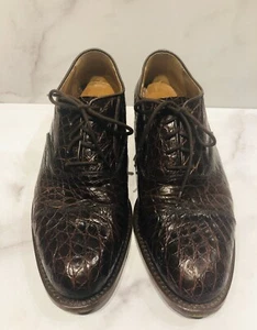 Zapatos Oxford Botticelli Italia marrón cocodrilo para hombre con cordones - Imagen 1 de 8