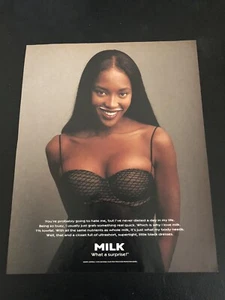 1995 GOT MILK? - NAOMI CAMPBELL - Vintage Full-Page Magazine Ad - Imagen 1 de 1
