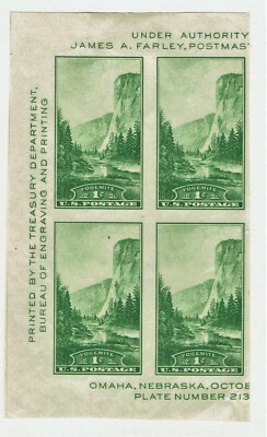 Scott 769 MH imperf no gum block of four cut from souvenir sheet of 6 - Image 1 of 2