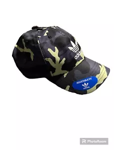 Adidas Hat Urban Camo Baseball Cap Adjustable Strap Curved Brim Black Blue Green - Picture 1 of 7