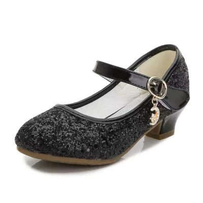 Niñas Niños Mary Jane Brillante Sandalia Fiesta Boda Vestido Cuero PU Princesa Zapatos Foto 1 de 4