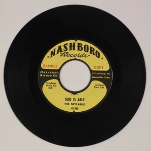 THE SKYLARKS: God Is Able US Nashboro Rare Gospel Promo 45 HEAR - Picture 1 of 2
