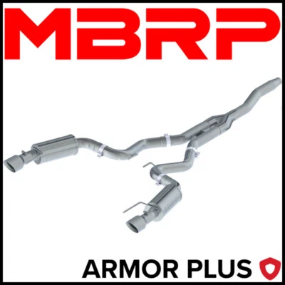 MBRP Armor Plus 3" Cat-Back Exhaust System fit 2015-2023 Ford Mustang Coupe 2.3L - Image 1 of 2