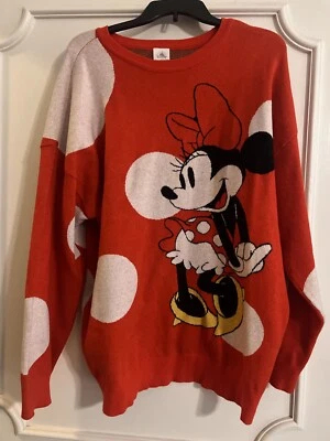 Suéter Disney Minnie Mouse Rojo Blanco Lunares Adultos Talla XL Mujer  Foto 1 de 4