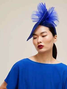 Sara Scheibe strukturierter Hut/Fascinator mit Kobalt John Lewis UVP 105,00 £ CA914 - Bild 1 von 12