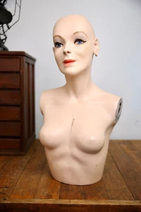 Vintage Female Mannequin Realistic Full Size body antique store hat display head - Picture 1 of 13