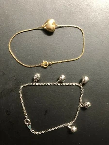 Vintage "Goldplatte und Silber Ton" 7 3/4" Armbänder. - Bild 1 von 4