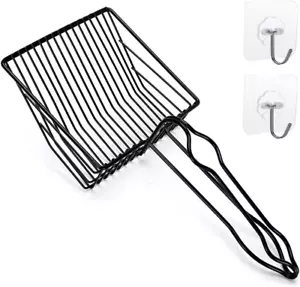 Metal Cat Litter Scoop, Fast Kitty Box Pooper Scooper with Holder, Deep Large Sh - Picture 1 of 12