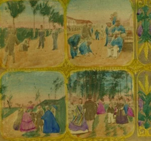 Frankreich 4 Szenen von Spielen altes Foto Stereoview 1860 - Bild 1 von 3