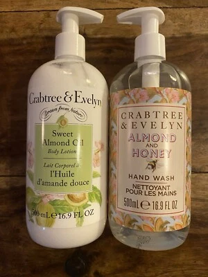(2 шт набор) Crabtree & Evelyn сладкий миндаль масло лосьон для тела и мыло для мытья рук 16,9 унц - Изображение 1 из 4