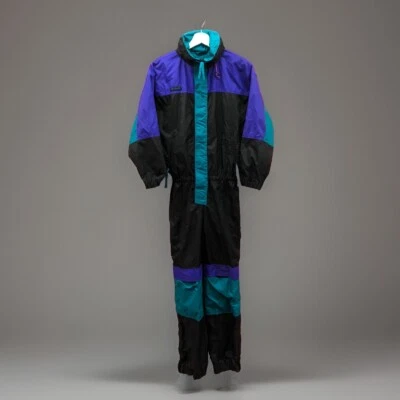 Vtg Columbia Snow Suit Womens Small Purple Radial Sleeve Jumpsuit Bib One Piece - Image 1 of 4