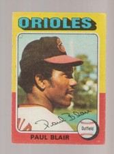 1975 Topps #275 Paul Blair card, Baltimore Orioles star