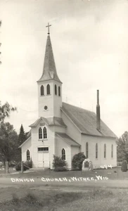 Dänische Kirche in Withee WIS Wisconsin Postkarte echtes Foto - Bild 1 von 2